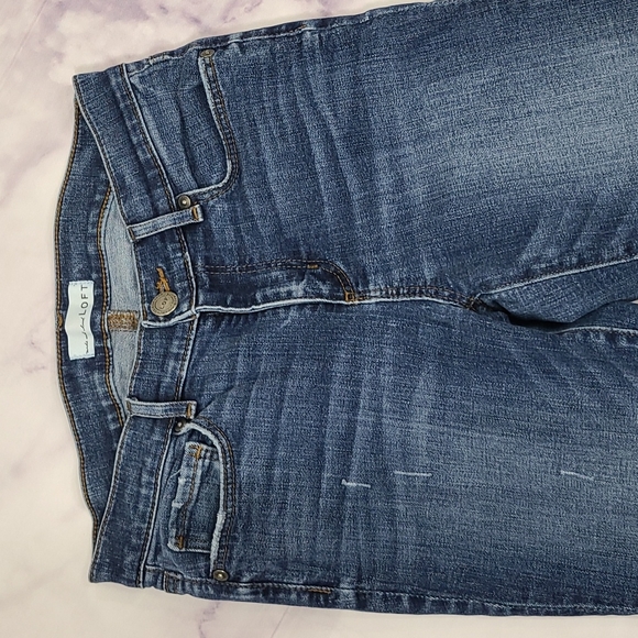 LOFT Modern Skinny Distressed Jeans - 2 - Picture 8 of 14
